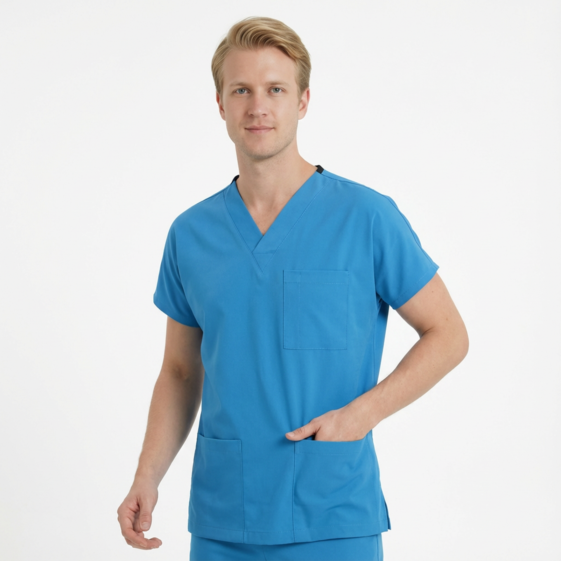 Likralı Klasik Seri Erkek Tek Üst Petrol Mavisi